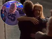 Anais Gallagher gives her father Noel a good luck hug just moments before Oasis' first reunion show - which she gushed was the 'best night of her life' after proudly dancing in the crowd