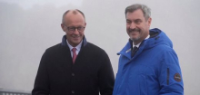 Friedrich Merz und Markus Söder auf der Zugspitze: Kommt der Kanzler, geht es um die Wurst