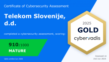 Telekom Slovenije z zlatim mednarodnim priznanjem CyberVadis potrjuje najvišjo raven kibernetske odpornosti