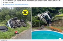 Kroatien:  Lkw stürzt in Kroatien fast in Pool eines Ferienhauses 