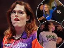 Darts fans are kicked out of Matchplay event in Blackpool after protesting against transgender player Noa-Lynn van Leuven during women's tournament
