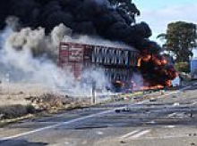 Horror four vehicle highway crash leaves one dead as another is airlifted to hospital
