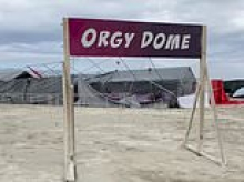 Burning Man's infamous 'Orgy Dome' is destroyed after dust storms rip through Nevada festival