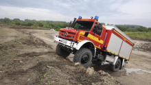 Unimog, ki varuje eno najbolj poplavljanih mest v Nemčiji