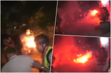 LOME OGRADU I ŠIPKOM NA POLICIJU! Pogledajte stravično nasilje blokadera u Novom Sadu - napadaju žandarmeriju ČIME STIGNU! (VIDEO)