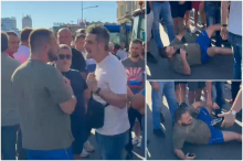 PONOVO NAPADNUT TIKTOKER NA PROTESTU BLOKADERA U NOVOM SADU Grupa muškaraca ga opkolila i šutirala, potom ga oborili na pod i ispolivali! (VIDEO)