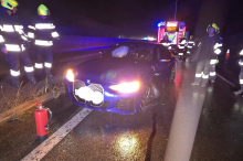 Unfall auf A2 Südautobahn: Pkw kam ins Schleudern, Lenker und Hund kamen mit Schrecken davon