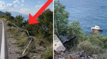 VIDEO Ovo je mjesto strave kod Senja: Tu su sletjeli u provaliju i poginuli! Auto će izvući brodica