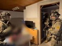 Moment one of Italy's most dangerous mafia boss fugitives is arrested while sleeping in his hideout after five years on the run