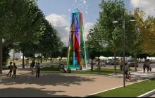 Novi obelisk iz stekla in železa bo 