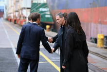 Macron in Golob potrdila francosko-slovensko zavezništvo v Luki Koper