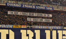 Boysi na kraju utakmice izvjesili poruku u čast Rudiju Belinu i sve rekli o igri Dinama