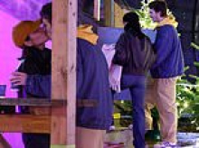 Cruz Beckham, 20, packs on the PDA with girlfriend Jackie Apostel, 30, during date at Winter Wonderland