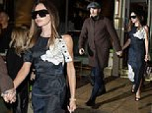 Sir David Beckham and his wife Lady Beckham enjoy a glamorous dinner at in demand Dorian brasserie with billionaire friend Jamie Salter