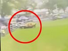 Horror as car smashes through fence at demolition derby event and ploughs into crowd leaving nine spectators in hospital with one fighting for life