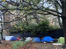 Migrant shanty town appears outside one of London's most iconic homes, which is owned by the billionaire Duke of Wellington