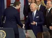 Barron Trump's mystery words to Joe Biden after his father's fierce inauguration speech are finally revealed