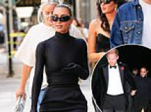 Meghan took a leaf out of the Kardashians' playbook - when she arrived at Kris Jenner's party in an outfit bearing striking similarities to Kim's fashion