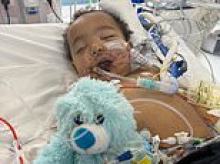 Baby suffers heart attack and loses half his tongue after mistaking drain cleaner for milk