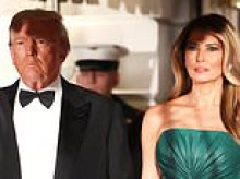 Melania's subtle gesture to Saudi prince as she stuns in strapless green gown after Trump's extraordinary Oval Office defense sparked outrage