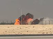 Combat plane crashes in huge fireball 'while performing a vertical loop' in front of crowd at Dubai Air Show