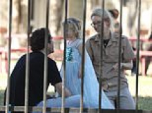 Smirking fraudster Elizabeth Holmes enjoys family day behind bars after driving researcher to suicide with her demands at crooked blood testing firm Theranos