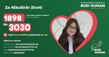 ZA NIKOLINU UKUCAJTE 1898 NA 3030! Hitno joj je potrebna naša pomoć: Po drugi put se bori protiv leukemije, potrebna transplantacija u inostranstvu