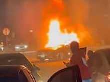 NYC neighborhood becomes fiery Mad Max hellscape as 'street takeover' trend spreads from West Coast