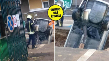 Bizarne scene u Rijeci: Autom upao u rupetinu ispred vrtića!
