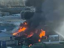 Major incident declared as huge fire tears through 'firework warehouse' - 150 firefighters rush to fight blaze as 'explosions' heard