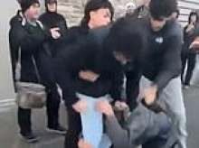 Grown men brawl over Pokemon cards outside Costco store as woman screams with fright