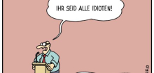 Cartoons von Martin Perscheid: Selbstverteidigung gegen die Dummheit