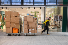 Paketbote zu Weihnachten: Er hat jedes Packerl zu tragen 