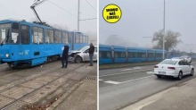 VIDEO Sudarili se tramvaj i auto na Žitnjaku: 'Čuo se jak udarac'