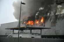 Požar v skladišču Spara v ljubljanskem BTC-ju