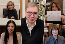 PREDSEDNIK ČUO ŽELJE NAJBLIŽIH SARADNIKA, PA SE UHVATIO ZA GLAVU: Vučić objavio urnebesni snimak pred Novu godinu, evo šta mu je poželela Suzana Vasiljević