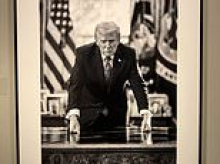 Trump unveils dramatic new black-and-white portrait hung in Smithsonian to 'cover up' 31-word message that 'annoyed him'