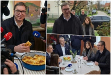 DOŠAO NAM VUČIĆ U KUĆU, DOLAZI ODMAH! SVIĐA MU SE BABINA GIBANICA: Urnebesni snimak koji je postao hit na mrežama -