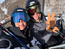 Tadej in Urška na posebni lokaciji kolo zamenjala za smuči