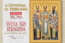 VELIKI PRAZNIK, VELIKI DAR – IKONA SVETA TRI JERARHA UZ KURIR U ČETVRTAK, 12. FEBRUARA

