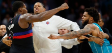 NBA: Vier Spieler nach Prügelei zwischen Detroit Pistons und Charlotte Hornets gesperrt