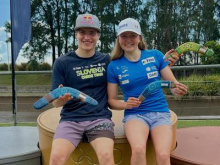 Žiga Lin in Eva Alina Hočevar v Avstraliji na stopničkah