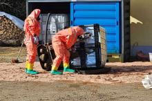 Chemieeinsatz in Leoben: Behälter mit 500 Litern ätzender Substanz war ausgelaufen