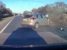 Moment prison officer ploughs into car carrying pregnant woman and young family at 71mph while gambling on his phone