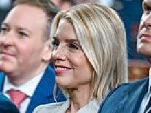 Pam Bondi can't stop smiling as Trump says her favorite words