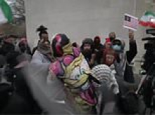 Moment vigil in NYC mourning the death of Iranian Supreme Leader descends into violence as punches thrown