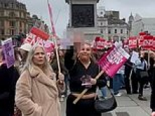 Ironic moment women's rights activists swear and jeer at protesters demonstrating against Iranian regime... which has brutally oppressed women for decades
