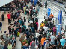 Chaos at airports across country as TSA screenings are backed up for HOURS and Homeland Security blames Democrats