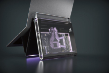 Futuristični prenosnik z vodno hlajeno grafiko