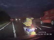 Moment teacher hurrying to school knocks hi viz-clad moped rider off his bike as she is snared by her own dashcam